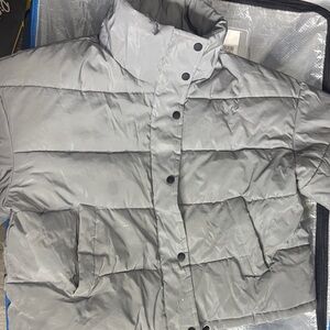 Women’s Gray Puffer Jacket (crop)